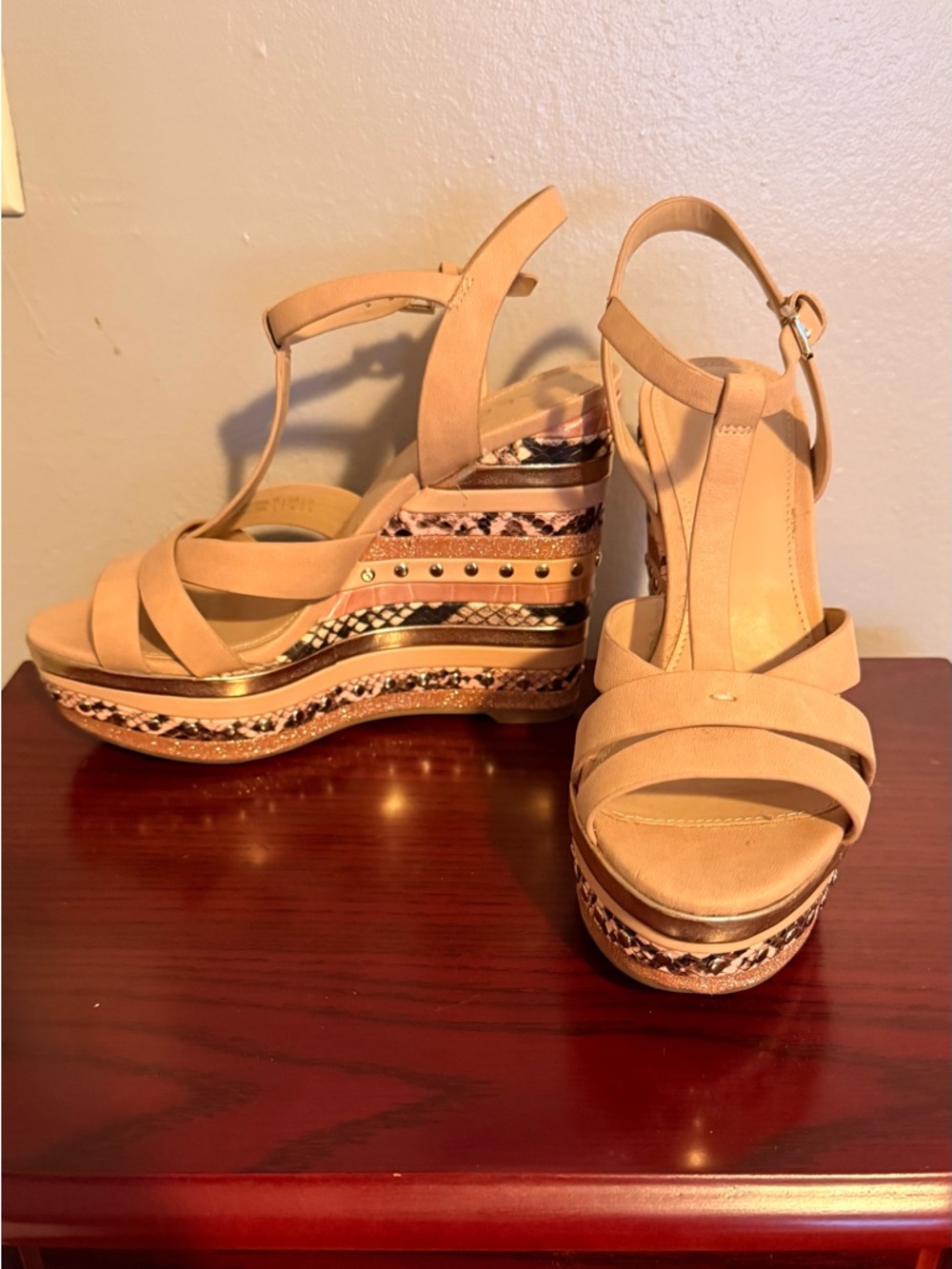 Aldo Size 6 Platform Wedge Sandals - Picture 2 of 6